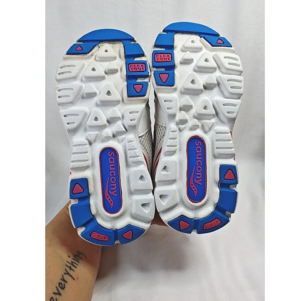 Saucony Baby Blaze A/C White Pink Blue Girls Running Shoes 10W New Hook Loop